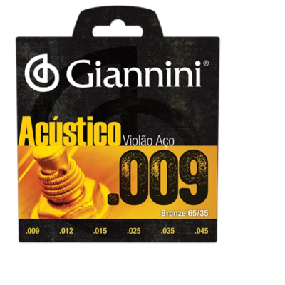 GIANNINI CORDA VIOLÃO AÇO ACÚSTICO 009 GESWAL