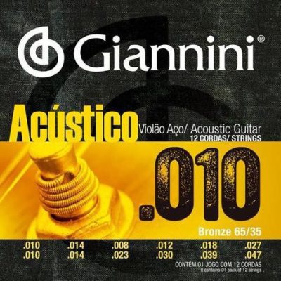 GIANNINI CORDA VIOLAO AÇO GESWA12 BRONZE 12 CORDAS