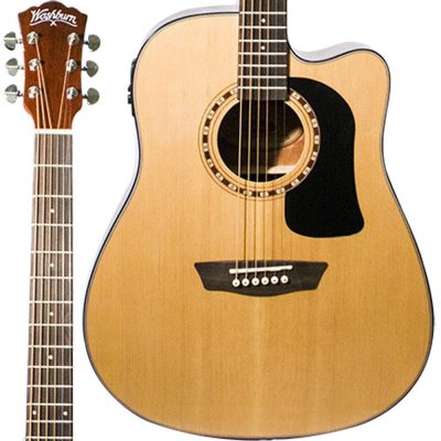 WASHBURN VIOLAO AÇO FOLK AD5 CE NATURAL DREADNOUGHT