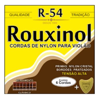 ROUXINOL CORDA VIOLAO NYLON CRISTAL/PRATEADA TENSAO ALTA R 54