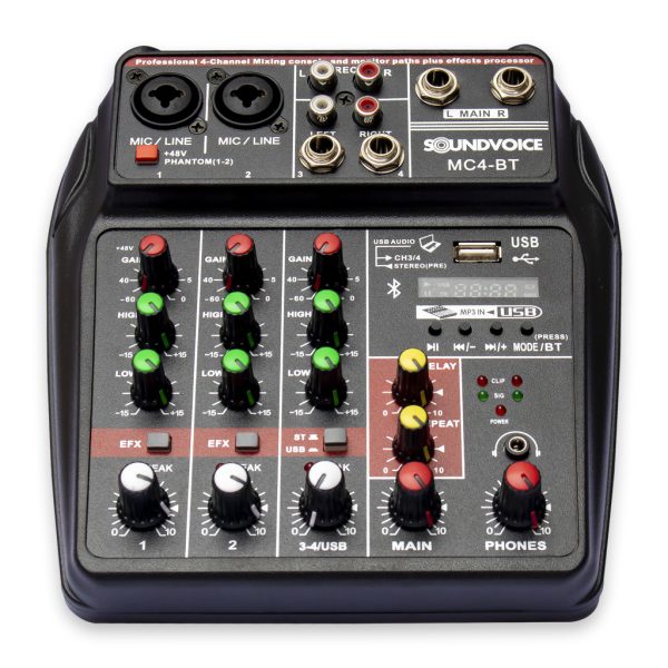 SOUNDVOICE MESA DE AUDIO INTERFACE 4 CANAIS MC 4 BT