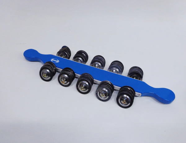 CONTEMPORANEA CHOCALHO DE PLATINELA LUXO MADEIRA AZUL COM GLITER
