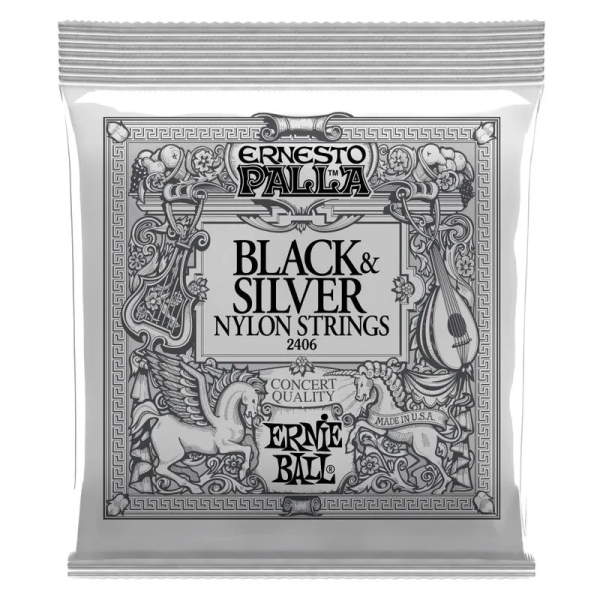 Encordoamento Violão Nylon Ernie Ball Ernesto O Palla Black And Silver Media 2406