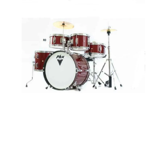 Bateria Infantil Phx Vinho 7 peças DS516C RD