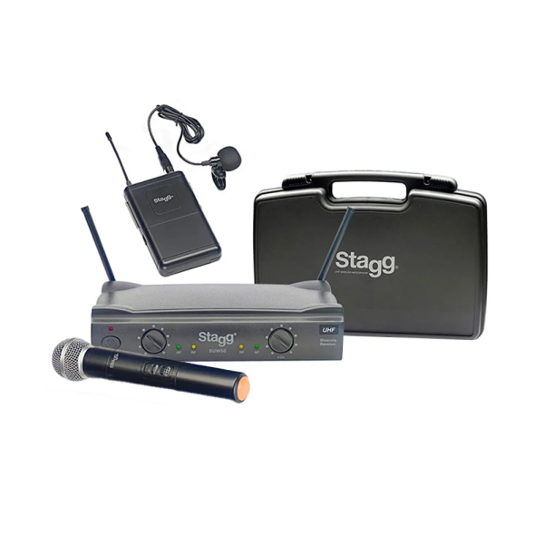 Microfone sem fio Bastão e Lapela Stagg UHF Suw 50 ml nce