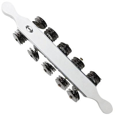 Chocalho de Platinela Contemporânea Luxo madeira branco com gliter
