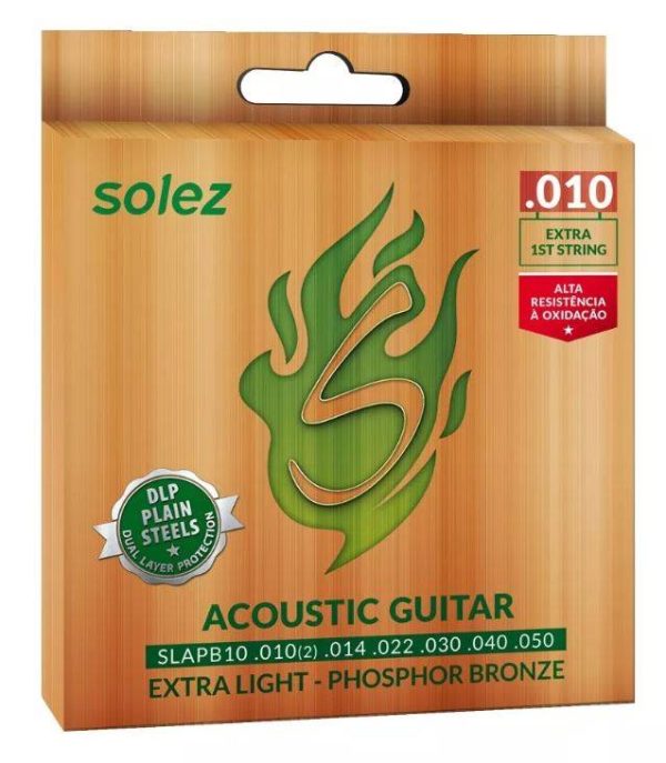 SOLEZ CORDA VIOLAO AÇO PHOSPHOR BRONZE 010 SLAPB 10