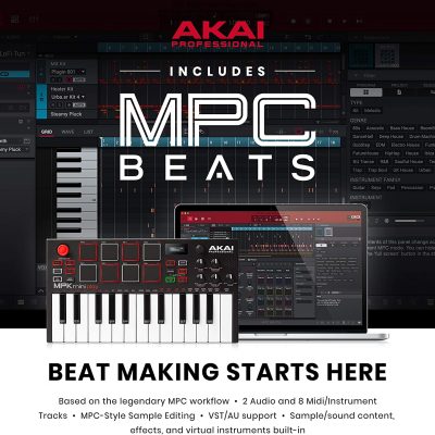 Teclado Controlador akai mpk miniplay 25 teclas