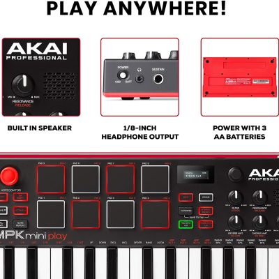 Teclado Controlador akai mpk miniplay 25 teclas