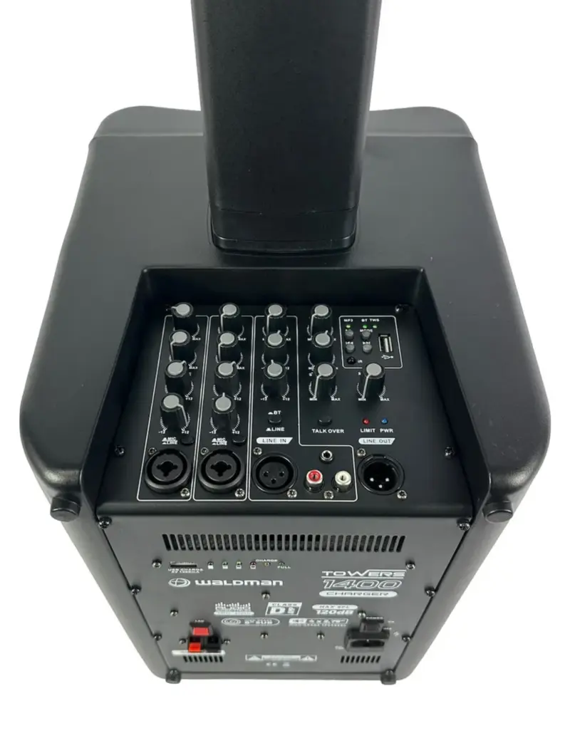 CAIXA TWR-1400CH 8" SISTEMA DE TORRE ATIVO COM BATERIA WALDMAN CAIXA TWR-1400CH 8" SISTEMA DE TORRE ATIVO COM BATERIA WALDMAN