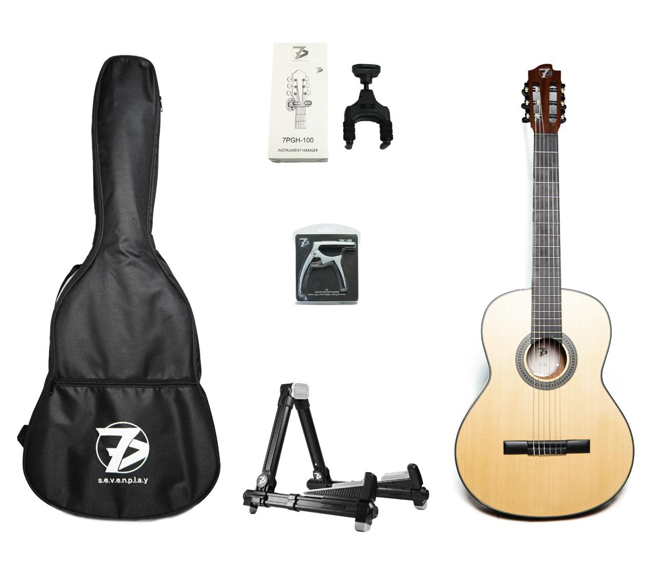 Kit Violao Classico Nylon + Capa + Suporte de Chão + Capo + Suporte parede Sevenplay SP7 Kit Violao Classico Nylon + Capa + Suporte de Chão + Capo + Suporte parede Sevenplay SP7