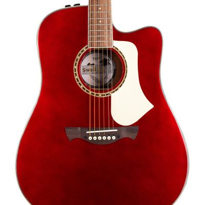 VIOLAO FOLK CUTAWAY EQ AÇO T/ SPRUCE SÓLIDO B/S SAPELE SWELL DELUXE CA TAGIMA