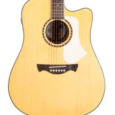 VIOLAO FOLK CUTAWAY EQ ACO T/ SPRUCE SOLIDO B/S SAPELE SWELL DELUXE NTAB TAGIMA