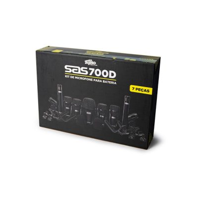 KIT MICROFONE DE BATERIA COM 7 PECAS MOD SAS 700 KIT MICROFONE DE BATERIA COM 7 PECAS MOD SAS 700